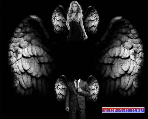  Photoshop шаблон - Небесные крылья 
