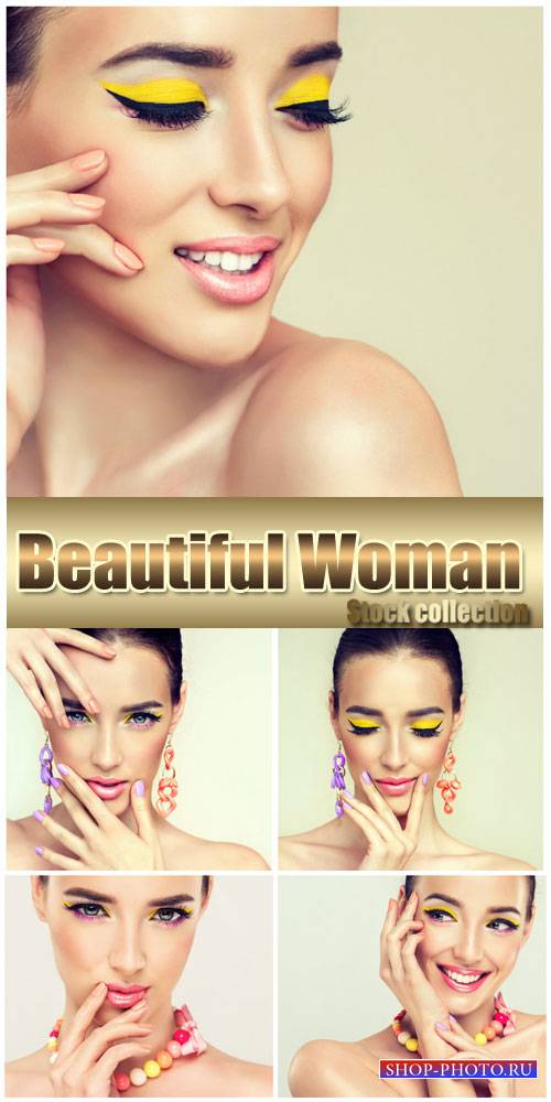 Woman with fashionable makeup - stock photos