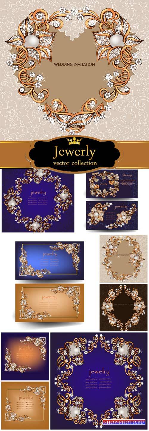 Gold , jewelry, vector backgrounds