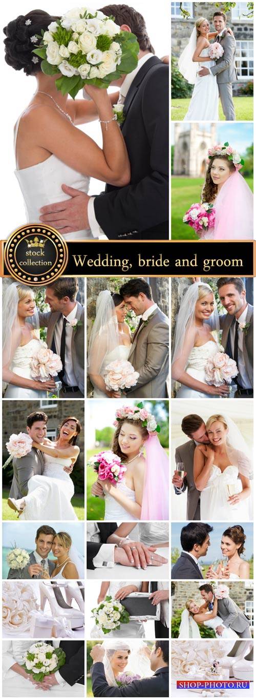 Wedding, bride and groom, marriage - stock photos