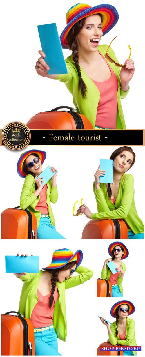 Female tourist , traveling - stock photos