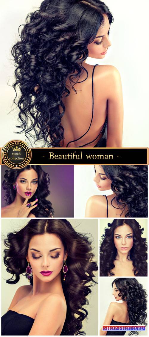 Beautiful dark-haired woman - Stock Photo
