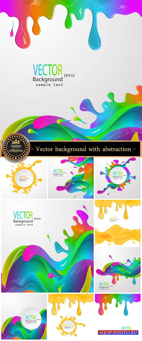 Vector background with abstraction, colorful splashes of paint