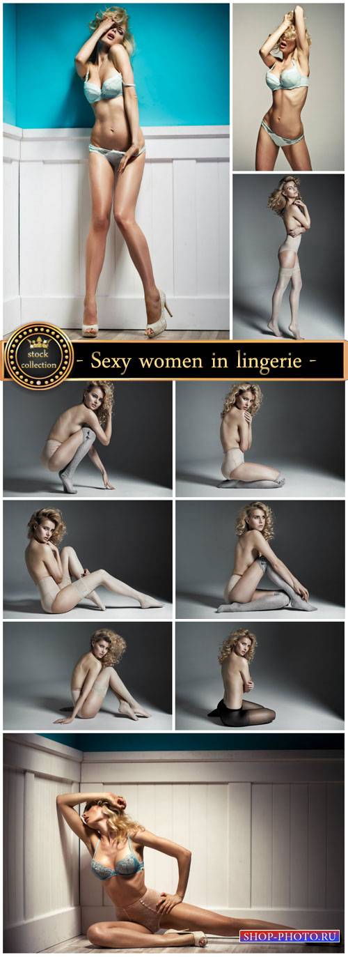 Sexy women in lingerie, naked women - Stock Photo