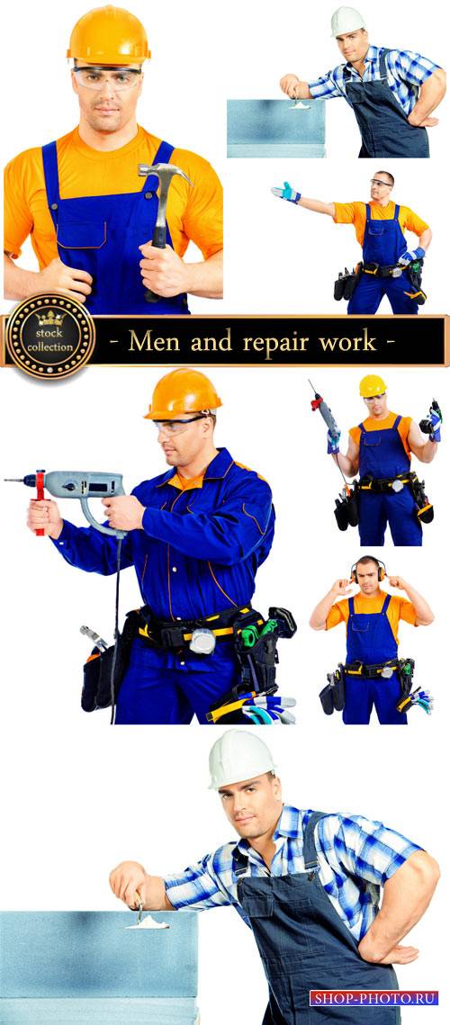 Men and repair work - stock photos