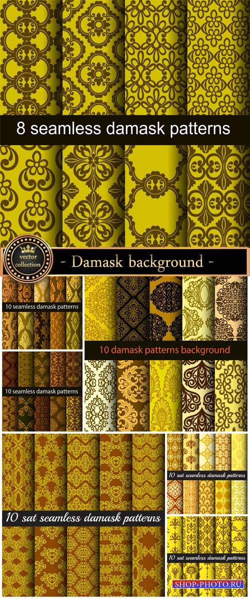 Damask background, vector texture with patterns