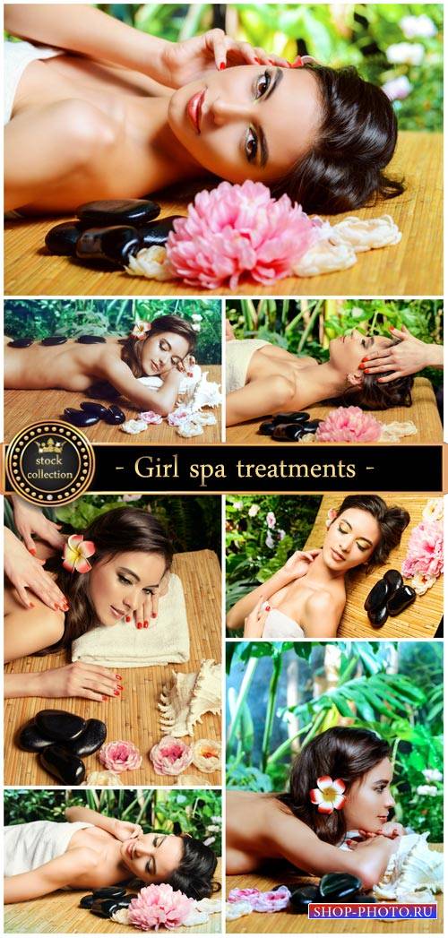 Beautiful girl, spa treatments - stock photos
