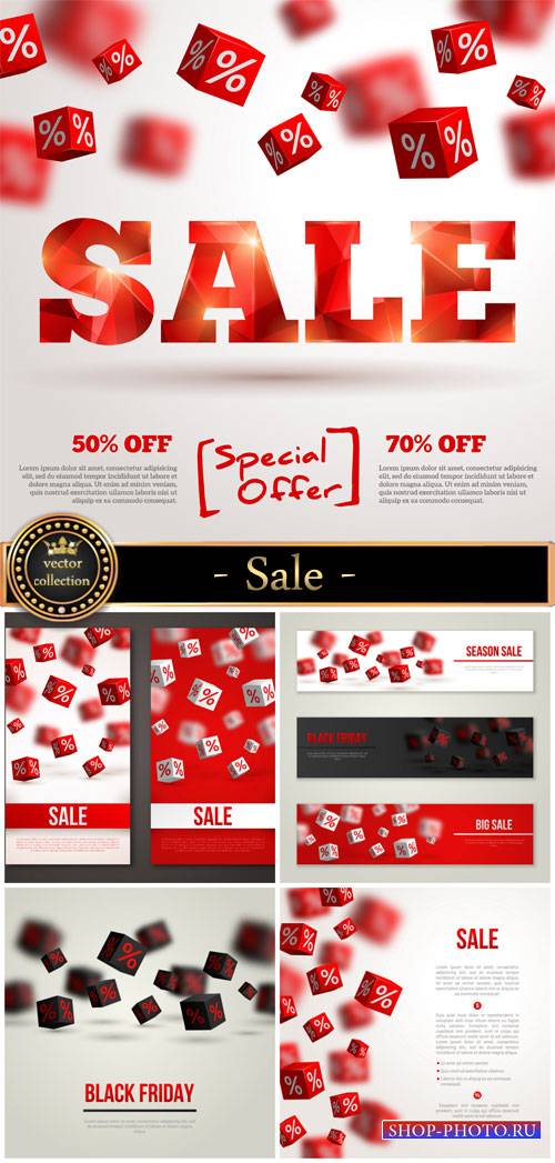 Sale, vector backgrounds and banners