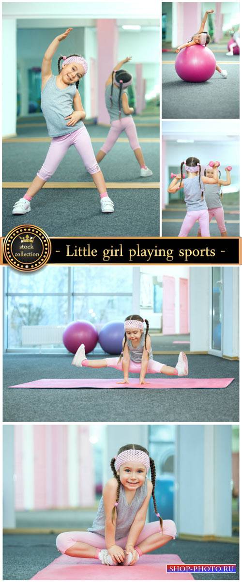 Little girl playing sports - stock photos