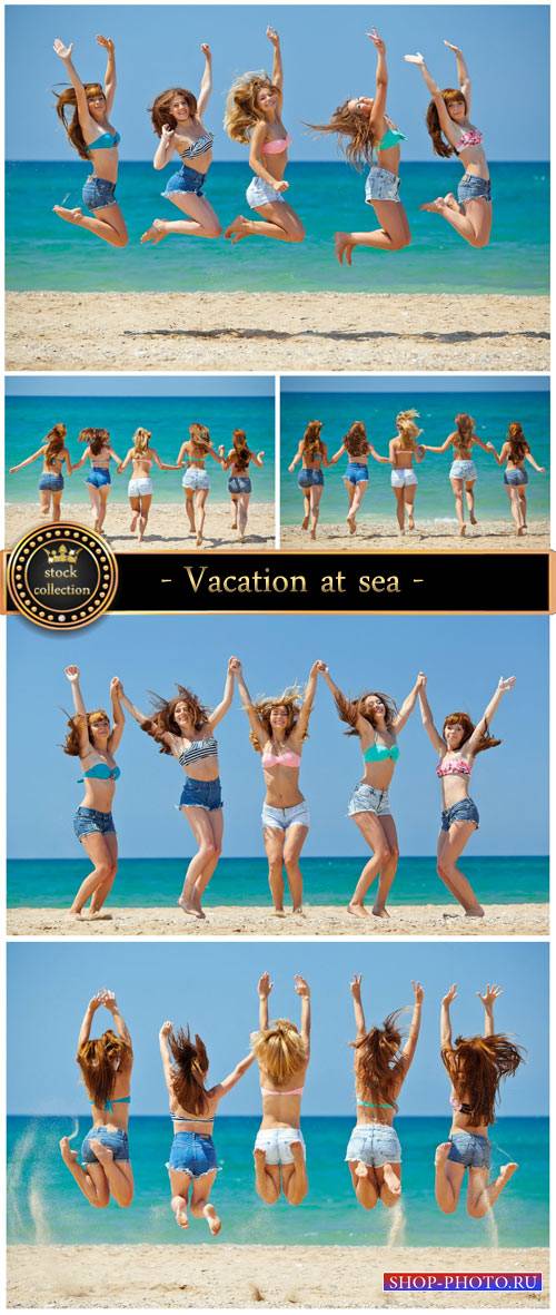 Women and vacation at sea - stock photos