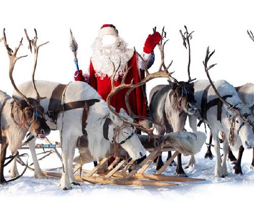  Шаблон для мужчин - Дед Мороз и олени 