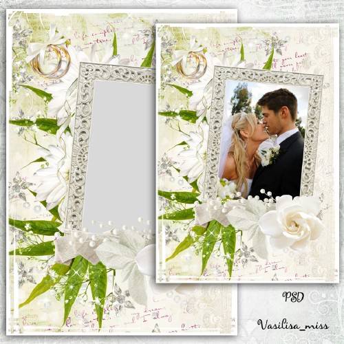 Свадебная рамка для фотошопа - Свадебные кольца