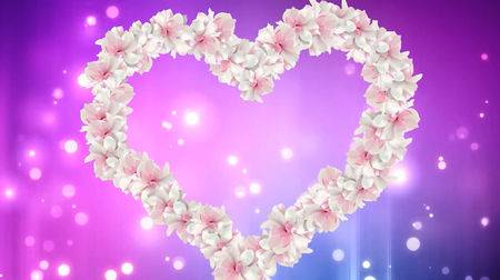 Романтический футаж - Рисуется сердце из цветов