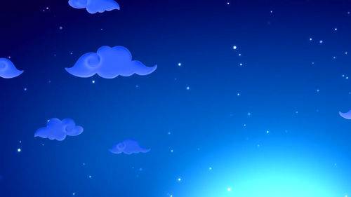 Детский футаж - Звездное небо с облаками