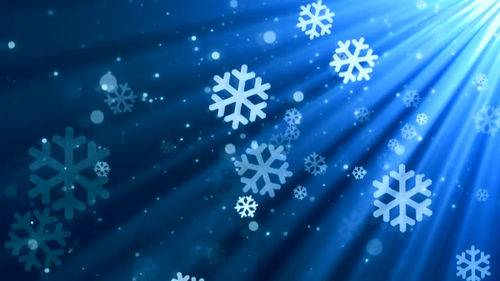 Футаж - Новогодние снежинки в лучах света