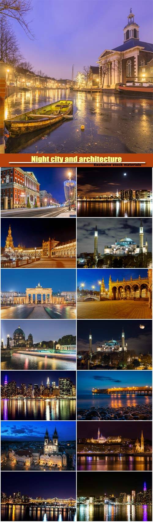 Night city and architecture around the world