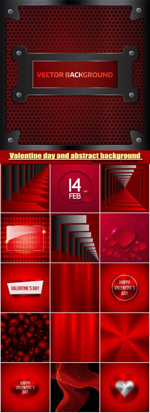 Valentine day background and red abstract vector