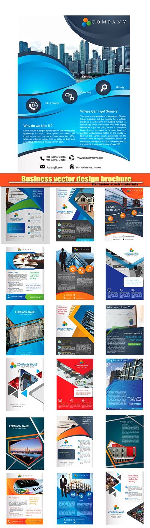 Business vector design brochure, banner template