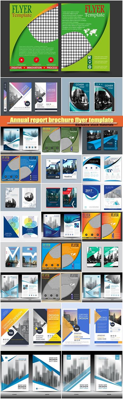 Annual report brochure flyer template, cover design, business company profi ...