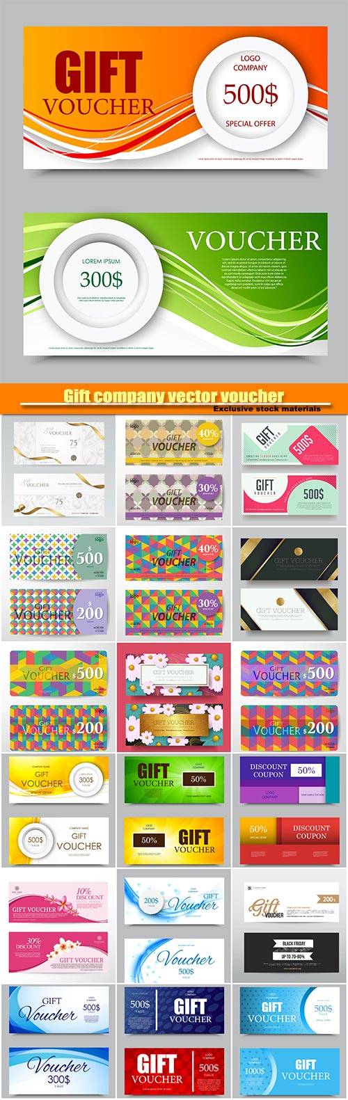 Gift company vector voucher template