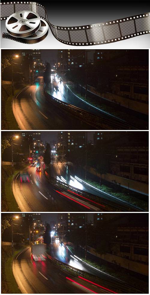 Video footage Time lapse of night traffic