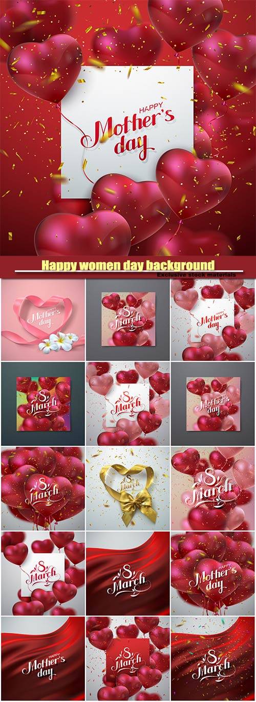 Happy women day background, 8 March vector illustration