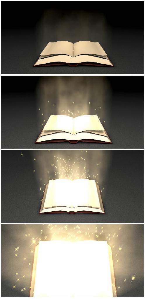 Video footage Magical book zoom in animation