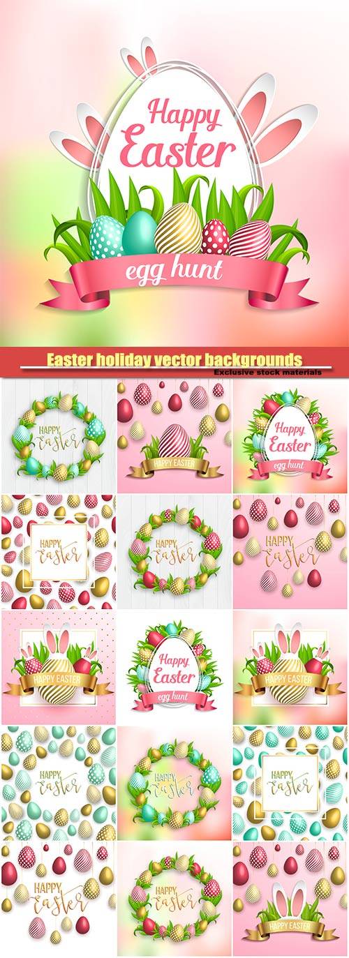 Easter holiday vector backgrounds