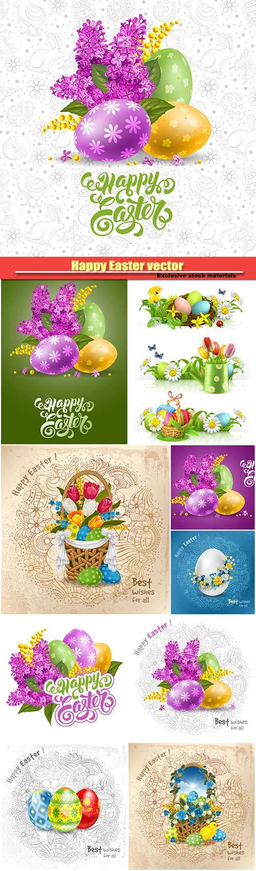 Happy Easter holiday vector backgrounds