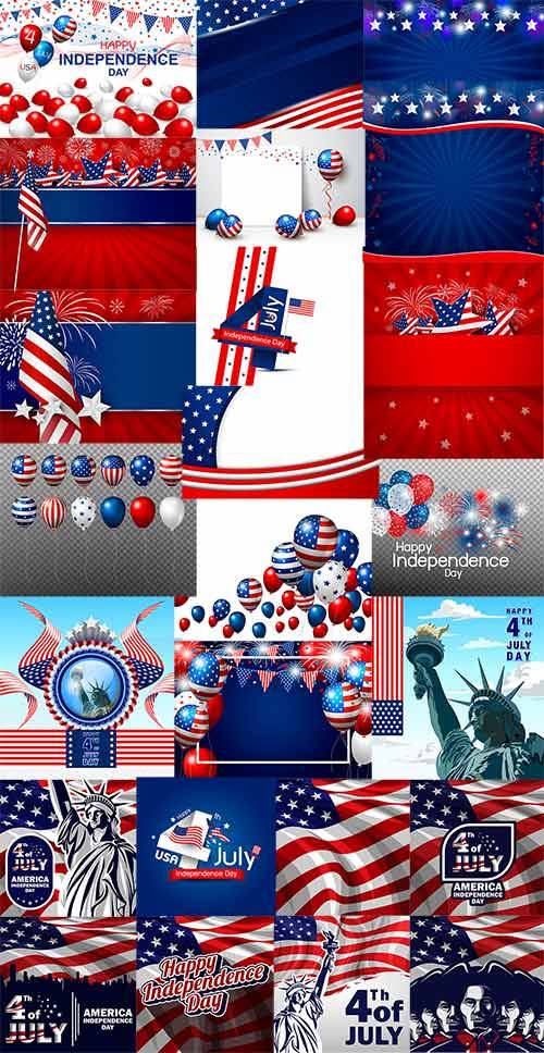 4 июля. День США - Векторный клипарт / 4th of July. American Day - Vector G ...
