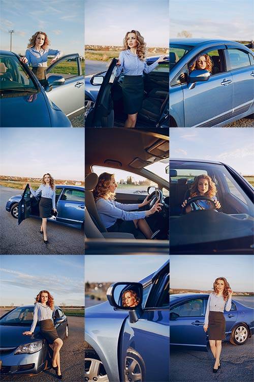 Девушка в автомобиле - Клипарт / Girl in the car - Clipart