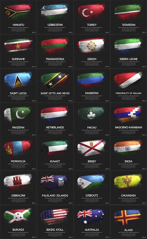 Флаги народов мира - 6 - Векторный клипарт / World flags - 6 - Vector Graph ...