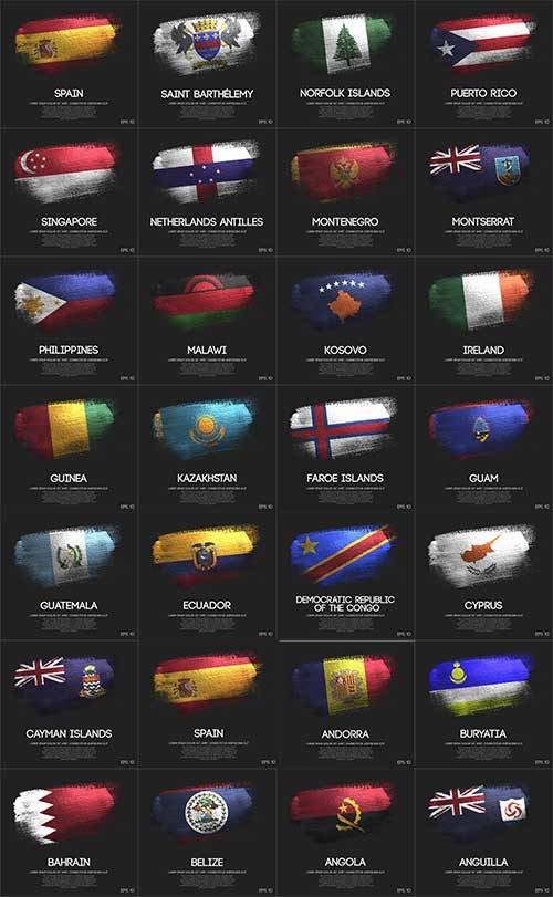 Флаги народов мира - 10 - Векторный клипарт / World flags - 10 - Vector Gra ...