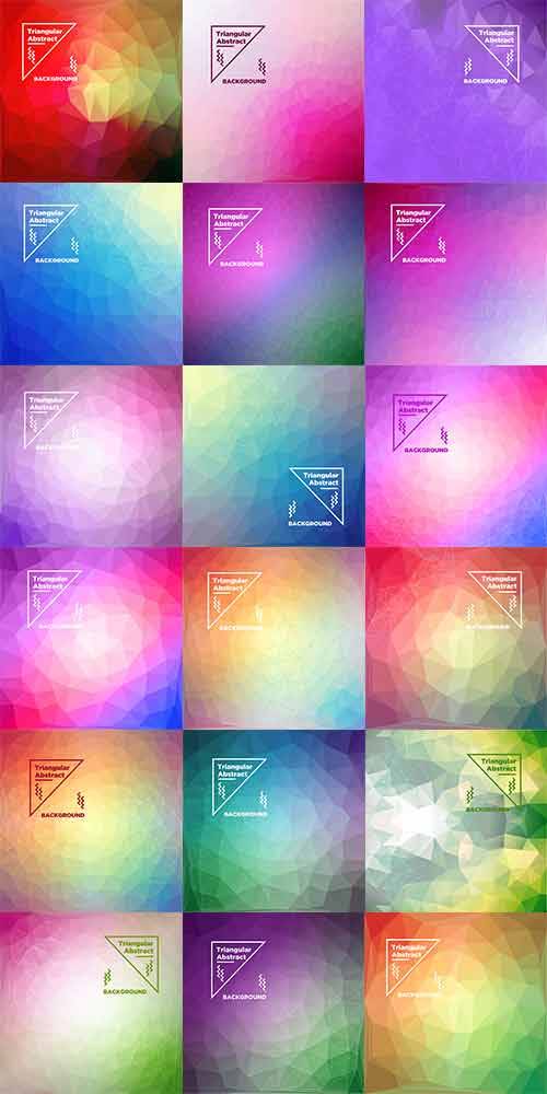 Разноцветные многоугольные фоны в векторе / Multicolored polygonal backgrou ...