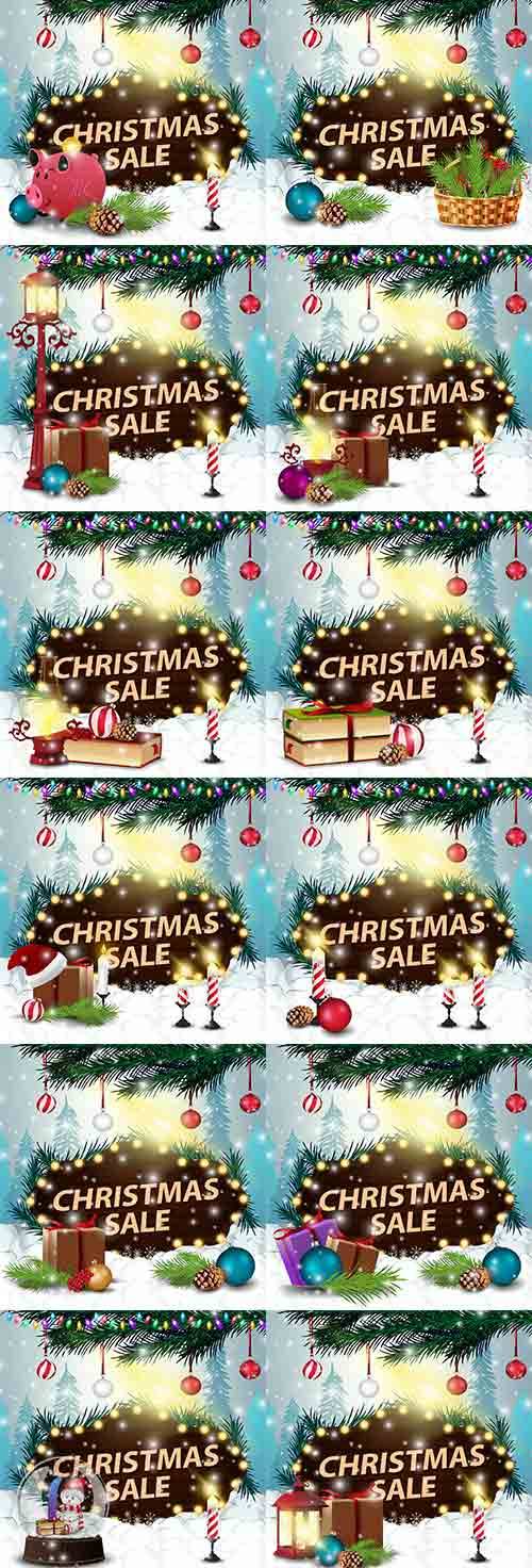  Новогодние фоны - 4 - Векторный клипарт / Christmas backgrounds -4 - Vector Graphics 