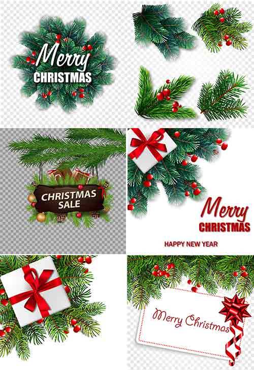 Новогодние фоны - 9 - Векторный клипарт / Christmas backgrounds -9 - Vector ...