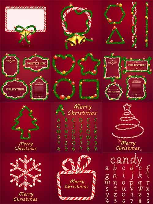  Новогодние фоны - 10 - Векторный клипарт / Christmas backgrounds -10 - Vector Graphics 