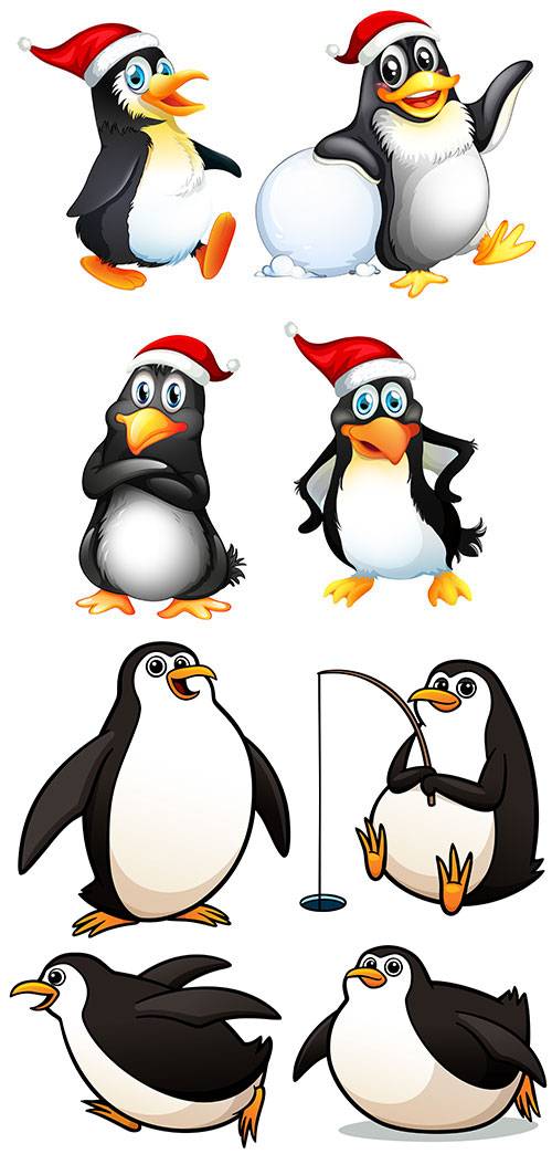  Пингвины в векторе / Penguins in vector