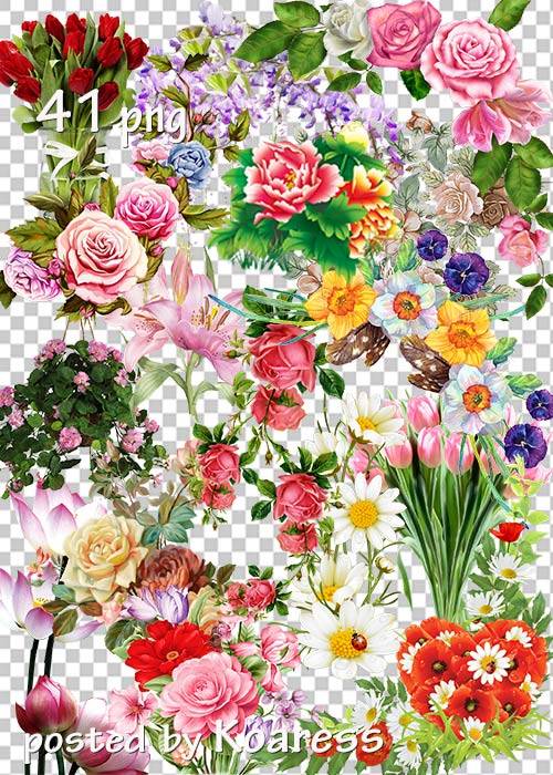 Подборка клипарта png - Цветы, цветочные композиции, уголки