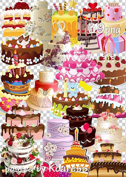 Подборка клипарта в png - Торты, свадебные торты, торты на День Рождения