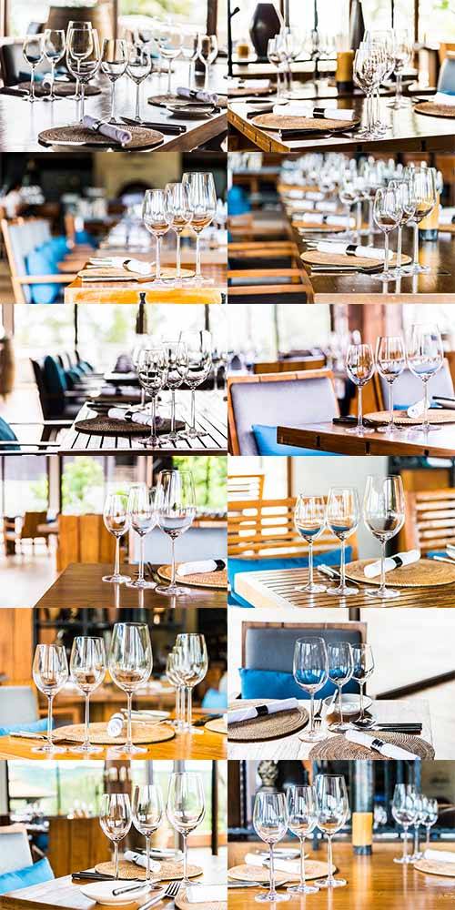   Сервировка стола в ресторане - Растровый клипарт / Restaurant Table Setting - Raster clipart