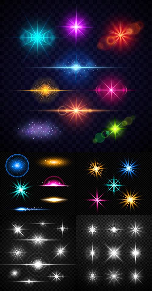Свет и звёзды - Векторный клипарт / Light and stars - Vector Graphics
