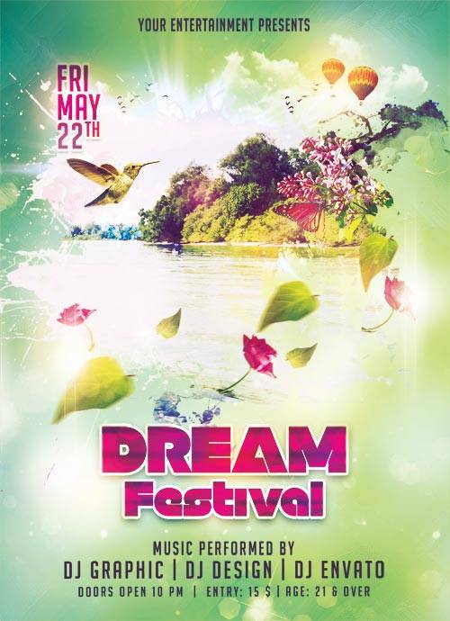 Dream Festival psd flyer template