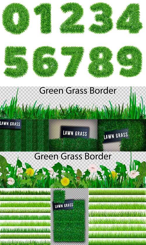 Трава и цифры в векторе / Grass and numbers in vector
