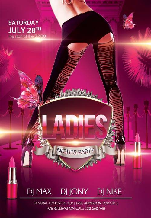Ladies Nights Party psd flyer template