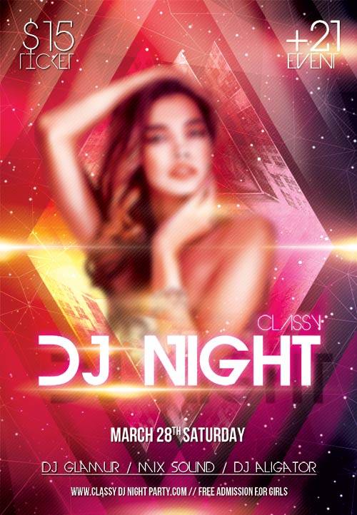 Classy Night Party psd flyer template