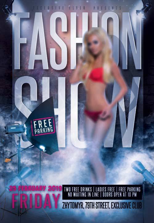 Fashion show psd flyer template