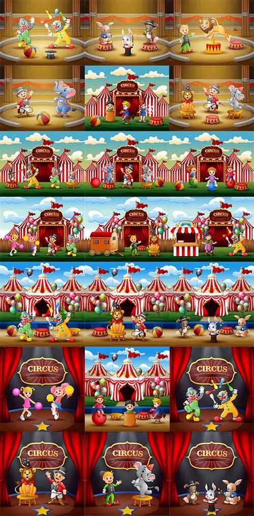   Цирковое представление - Векторный клипарт / Circus performance - Vector Graphics