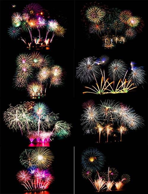    Красивые салюты - Растровый клипарт / Beautiful fireworks - Raster Graphics