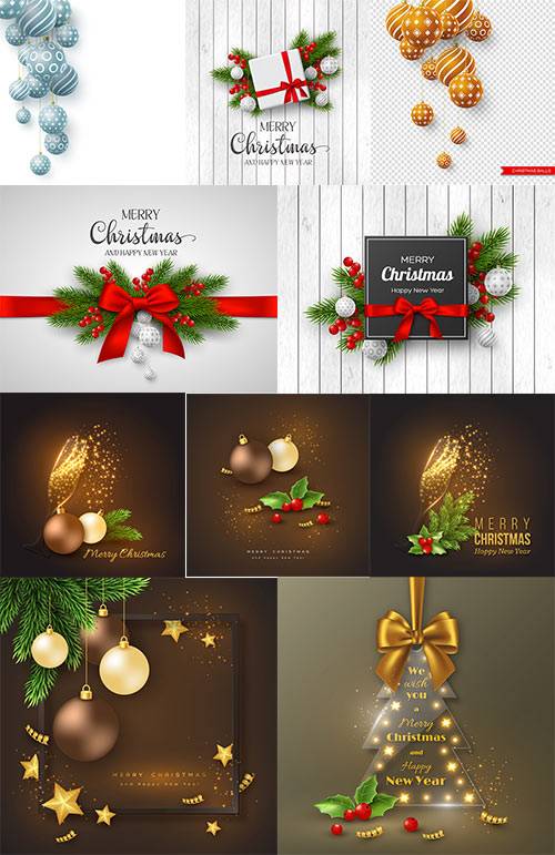  Новогоднее ассорти - Векторный клипарт / Christmas pictures - Vector Graphics